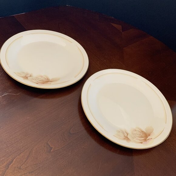 Noritake 7271 Devotion Ivory China Set Of 2 Floral Dinner Plates 10 1/2" Japan - Picture 1 of 5